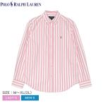 ポロ ラルフローレン 長袖シャツ メンズ レディース OXFORD MESH SP SHIRT - STRIPE POLO RALPH LAUREN 323935056 ピンク 爆買