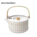 マリメッコ ポット Tiiliskivi ティーポット MARIMEKKO 72862 ホワイト 白 ゴールド 北欧 雑貨 陶磁器 蓋付き インテリア 紅茶