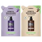 (ポスト投函)クンダル ハニー&マカダミア ネイチャーシャンプー ペア＆フリージア 詰替え 430ml＋プロテイントリートメント  ペア＆フリージア 詰替え 430ml