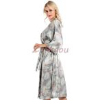 バスローブ　レディース　女　春夏　パジャマ　ルームウエア　ナイトガウン 部屋着　寝間着　長袖　柔らか　あったか