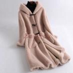 秋冬 レディース ファーコート 毛皮コート フード付き レディースコート 本物のファー アウター ジャケット　暖かい OL　通勤　レディースアウター