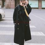 トレンチコート レディースコート　秋冬　ラシャコート　ロングコート　女性　ジャケット　アウター　コート　通勤　カジュアル　20代 30代 40代