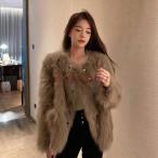 秋冬 レディース ファーコート 毛皮コート レディースコート  フェイクファー アウター ジャケット　暖かい OL　通勤　レディースアウター