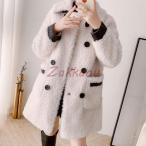 ウール 秋冬 レディース ファーコート 毛皮コート レディースコート 本物のファー アウター ジャケット　暖かい OL　通勤　レディースアウター