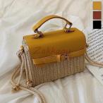 かごバッグ レディース ショルダーバッグ 斜めがけ　麦わらバッグ ピクニック 海 ビーチ ストリート 夏バッグ 麦わらバッグ 軽量 かわいい 草編みバッグ