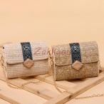 かごバッグ レディース ショルダーバッグ 斜めがけ　麦わらバッグ オシャレ ピクニック 海 ビーチ 夏バッグ 麦わらバッグ 軽量 かわいい 草編みバッグ