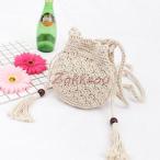 かごバッグ レディース ショルダーバッグ 斜めがけ　麦わらバッグ ピクニック 海 ビーチ 夏バッグ 麦わらバッグ 軽量 かわいい 草編みバッグ