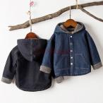 ジージャン デニムジャケット 男の子 女の子 キッズ アウター キッズコート　トレンド 韓国風 フード付き 子供服 Gジャン カジュアル ブルゾン 通学 通園