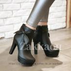 ショッピングブーティー ブーティー 厚底靴 ショート丈 レディース 12CM 厚底ブーツ サイドジッパー ハイヒール ショートブーツ アンクルブーツ 太ヒール 袴 ブーツ 歩きやすい 美脚