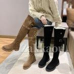 ふわふわ ファー ロング ムートンブーツ レディース ローヒール ロングブーツ ニーハイブーツ 痛くない 歩きやすい ムートン ファーブーツ 大きいサイズ