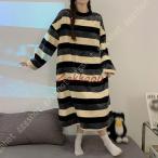 ネグリジェ 大きいサイズ パジャマ ルームウェア ワンピース レディース 寝巻き もこもこ 部屋着 秋 冬 防寒 室内着 カジュアル リラックス ラウンジウェア