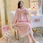 ネグリジェ 大きいサイズ ルームウェア パジャマ ワンピース レディース 長袖 もこもこ 部屋着 寝巻き 秋冬 ロング丈 大人可愛い ふわもこ