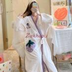 ナイトガウン 着る毛布 可愛い レディース 秋 冬 パジャマ 長袖 ワンピース ロング丈 あったか ルームウェア 前開き 可愛い バスローブ お風呂上がり