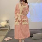 ルームウエア ローブ ガウン レディース フリース バスローブ ガウン もこもこ ナイトガウン ロング 可愛い ルームウェア もこもこ パジャマ モコモコ 部屋着