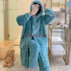 ナイトガウン 着る毛布 大きいサイズ レディース 秋 冬 パジャマ カップル ペアルック お揃い あったか フード付き 可愛い 着るブランケット ペアパジャマ