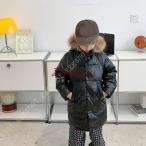 子供 ダウンコート キッズ 男の子 ベンチコート ジュニア 中綿コート ロング 女の子 ジャンパー ジャケット 防寒 アウター 無地 ファーフード付い