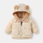 キッズ 耳付きフード 耳つき ダウンジャケット アウター ショート 中綿ジャケット 可愛い ベビー用コート 子供服 フードなし プリント柄 アニマルプリント