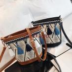 かごバッグ レディース ショルダーバッグ 斜めがけ　麦わらバッグ ピクニック 海 ビーチ 夏バッグ 麦わらバッグ 軽量 かわいい 草編みバッグ