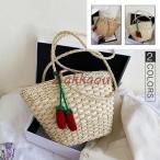 かごバッグ レディース ショルダーバッグ 斜めがけ　麦わらバッグ ピクニック 手提げ 海 ビーチ 夏バッグ 麦わらバッグ 軽量 かわいい 草編みバッグ