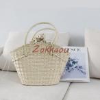 かごバッグ レディース ショルダーバッグ 斜めがけ　麦わらバッグ ピクニック 海 ビーチ 夏バッグ 麦わらバッグ 軽量 かわいい 草編みバッグ