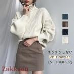 セーター レディース ニット リブ 秋冬 長袖 トップス タートルネック 無地 ストレッチ きれいめ オシャレ インナー 韓国風 ゆったり カジュアル