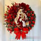 クリスマスリース シーンライト付き 松の枝 壁掛け飾り 玄関ドア 花 冬 30cm/40cm クリスマス キリスト