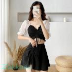 水着 タンキニ 体型カバー レディース ビキニ ワンピース 2点セット　ママ水着 スイムウェア 安い 水着 リゾート　大人　お洒落