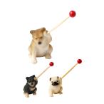 ショッピング耳かき 耳かき 竹 犬デザインスタンド付き耳かき 動物 かわいい　パグ 柴犬 黒柴 選べる3種