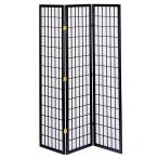 【大幅値下げ】【訳あり】和風衝立 3連 180cm 木製 パーテーション 和風 間仕切り 衝立 目隠し ブラック（杉材） M5-MGKKE8971TKSBK