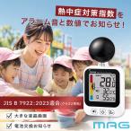 黒球式熱中症指数計(黒球式 熱中症計 暑さ指数計 熱中症アラーム デジタル温湿度計 電池 単4 屋内 屋外 熱中症対策グッズ) 即納