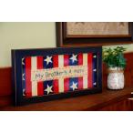 刺繍フレーム アメリカン 絶版 アントステラ 刺繍 フレーム Brother is Hero ブラザー イズ ヒーロー カントリー インテリア 雑貨 壁掛け オールドグローリー