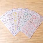 ショッピングリース お花 フラワーリース シール リースステッカー 6点セット/81192s 淡い色合い ナチュラル