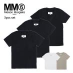 【返品・交換不可】MM6 エムエムシックス メゾンマルジェラ S52GC0280 S24405 半袖Tシャツ レディース パックTシャツ 3枚セット ホワイト 白 ブラック 黒 父の日