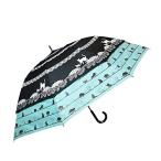 トランスフォーム日傘 (ネコ柄/ブラック×ブルー / 45cm〜60cm) コンパクト長傘 UVカット (遮光/遮断/遮熱/防水) 紫外線対策 (27