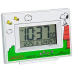 SNOOPY (スヌーピー) 目覚まし時計 キャラクター 電波 デジタル R187 温度 湿度 曜日 カレンダー 表示 白 リズム(RHYTHM) 8
