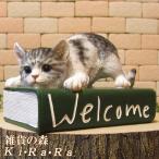 置物動物可愛い猫の置物ウエルカムブ...
