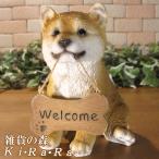 置物 動物 可愛い 犬の置物 柴犬 シンウエルカムボード 日本犬 リアル イヌのオブジェ ガーデン ベランダアート 装飾