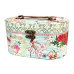 パンチスタジオ バニティケース 収納 フタ付き 化粧箱（和の花×鳥×ブルー） ・定形外郵便物不可