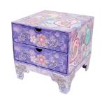 パンチスタジオ スクエア ジュエリーチェスト 収納 フタ付き 宝石箱（小鳥×パープル） ・定形外郵便物不可