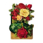 パンチスタジオ クリスマスカード スモールサイズ (柊×薔薇) 封筒付き レトロ グリーティングカード