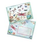  дырокол Studio металлик поздравительная открытка складывающийся пополам ( стрекоза × водяная лилия ) тиснение конверт комплект 