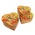 ショッピングアジアンテイスト パンチスタジオ ハート型 ギフトボックス 収納 フタ付き 3点セット（鳥×アジアンテイスト） バレンタイン ・定形外郵便物不可