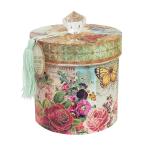 パンチスタジオ トイレットペーパーホルダー 収納 フタ付き（地図×蝶×花） トイレ収納 ・定形外郵便物不可