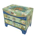 パンチスタジオ ジュエリーチェスト 収納 フタ付き ミラー付き 宝石箱（孔雀×グリーン） ・定形外郵便物不可