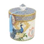 パンチスタジオ トイレットペーパーホルダー 収納 フタ付き（孔雀×インディゴブルー） トイレ収納 ・定形外郵便物不可