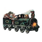 MICHEL & CO クリスマスカード スモールサイズ (サンタクロースの機関車) 封筒付き レトロ グリーティングカード