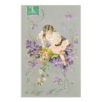  Франция производства открытка ( девушка .s Mille )la* mezzo ndo* vi o let поздравительная открытка 