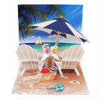 Up with Paper ポップアップカード （サマービーチ） 暑中見舞い 夏 グリーティングカード