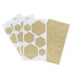 ちょっと障子・ふすまシール 六角形・金SOJS059 穴ふさぎ 穴隠し 破れ隠し 貼るだけ 亀甲 かわいい 和紙 【メール便送料無料】