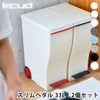 クード kcud スリムペダル ゴミ箱 33L 2個セット おしゃれ 45リットル ふた付き 屋外 分別 キッチン スリム ダストボックス 2分別 収納 北欧 シンプル 日本製